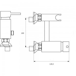 Настенный смеситель для биде СЛАВЕН 100 мм СЛ-ОД-Д51