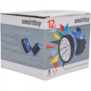 Аккумуляторный налобный фонарь Smartbuy 12 LED, синий SBF-26-B