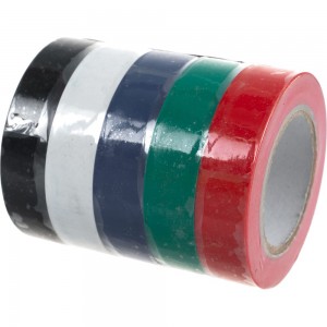 Изолента, набор из 5 цветов Smartbuy 0.15х15 мм, 10 метров SBE-IT-15-10-mix