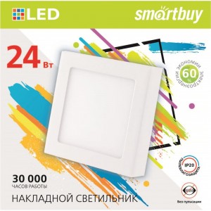 Накладной светильник Smartbuy LED Square SDL 24w/4000K/IP20 SBL-SqSDL-24-4K