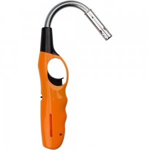 Бытовая газовая пьезозажигалка СОКОЛ СК-302W оранжевая, с гибким стержнем 61-0963