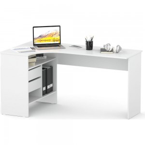 Письменный стол СОКОЛ левый белый СПм-25 00-00010611