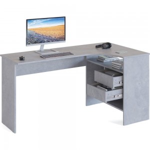 Письменный стол СОКОЛ СПм-25 правый, бетон 00-00011531