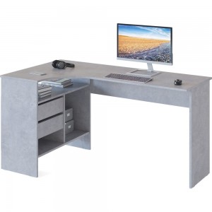 Письменный стол СОКОЛ СПм-25 левый, бетон 00-00011530