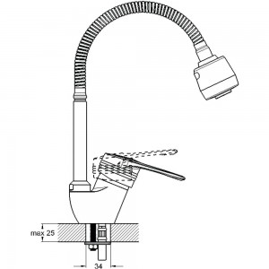 Смеситель для кухни Solone с гибким изливом LOP4-B043