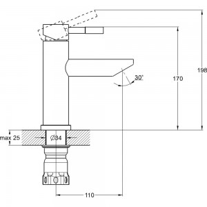 Смеситель для умывальника Solone EZA1-B090