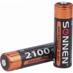 Аккумуляторные батарейки SONNEN АА HR06 Ni-Mh 2100mAh 2шт в блистере 454234