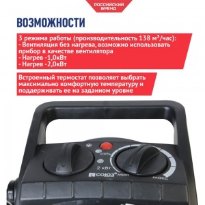 Керамический обогреватель Союз ТВС-2023МК