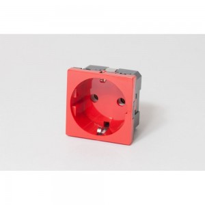 Электрическая розетка 2К+З, с защитными шторками, красный, 10 шт. SPL 200014