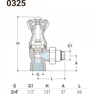 Угловой клапан для радиатора SR Rubinetterie Liberty 1/2х3/4 , цвет бронза 0325-2000Z000