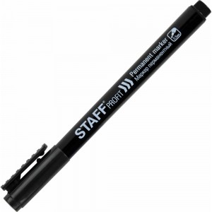 Перманентный маркер STAFF Profit PM-105, черный, тонкий металлический наконечник 0.5 мм 152170