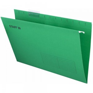 Подвесные папки STAFF A4/Foolscap 404x240 мм до 80 листов, комплект 10 шт, зеленые, картон 270934
