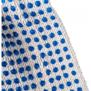 Хлопчатобумажные перчатки с ПВХ Сталер, 100 пар, 10 класс вязки, белые, точка, 4 нити Т/42/10