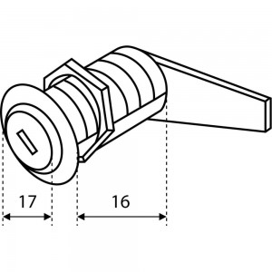 Врезной почтовый замок в сборе Стандарт ЗП 16 мм 8502