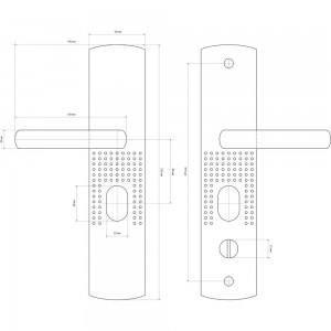 Комплект ручек для металлических дверей Стандарт РН-СТ222-L (универсальный; левая) 7836