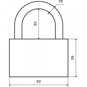 Навесной замок Стандарт HD-701 (7.8 мм; европакет) 13888