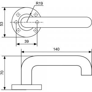 Комплект ручек Стандарт 0203 SS (60-90) INOX нерж. сталь 14873