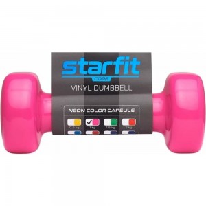 Виниловая гантель Starfit DB-101 1 кг, розовый УТ-00018821