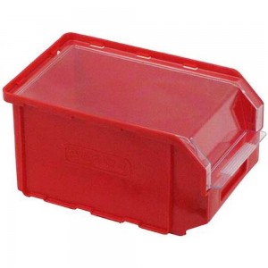 Пластиковый ящик с прозрачной крышкой СТАРКИТ 3,8 л, красный CК2-R