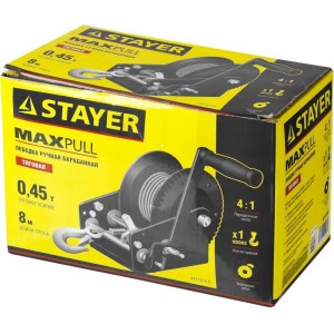 Ручная барабанная лебедка Stayer MASTER 0,45т, 8м 43112-0.5