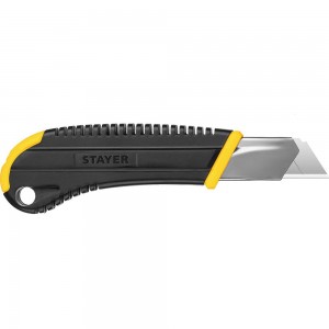 Нож с винтовым фиксатором Stayer HERCULES-25 сегментированные лезвия 25 мм 09141_z01