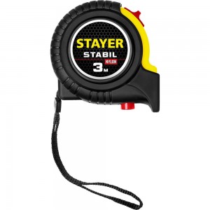 Профессиональная рулетка в ударостойком обрезиненном корпусе STAYER Stabil 3мх16мм 34131-03_z02