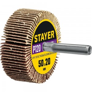 Круг шлифовальный лепестковый на шпильке STAYER P120, 50x20 мм 36607-120
