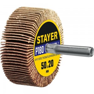 Круг шлифовальный лепестковый на шпильке STAYER P180, 50x20 мм 36607-180