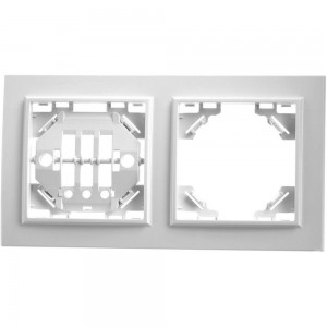 Двухместная горизонтальная рамка STEKKER серия Эрна, белая PFR00-9002-01 39055
