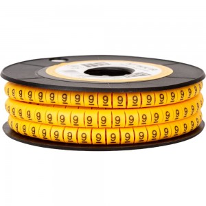 Кабель-маркер STEKKER 9 для провода сеч.4мм, желтый, CBMR40-9 39119
