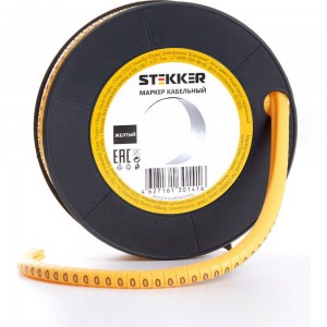 Кабель-маркер STEKKER 0 для провода сеч.2,5мм, желтый, CBMR25-0 39097