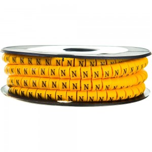 Кабель-маркер STEKKER N для провода сеч.4мм, желтый, CBMR40-N 39121