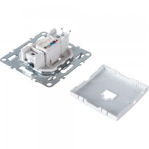 Компьютерная 1-местная розетка STEKKER RJ-45, механизм, серия Эрна, белый PST00-9107-01 39314