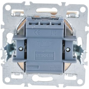 1-клавишный выключатель STEKKER механизм, 250В, 10А, серия Эрна, слоновая кость 39322
