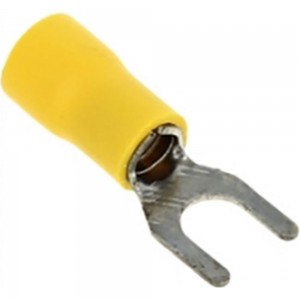 Вилочный изолированный наконечник STEKKER М4 4-6 - 0,6 мм, желтый 39373