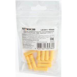 Соединительная изолированная гильза STEKKER LD301-4060 4,0-6,0 мм2, 48A, желтый 10шт в упаковке 39402