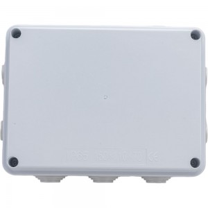 Разветвительная коробка STEKKER EBX30-03-65, 10 мембранных вводов, IP65, светло-серая 39555