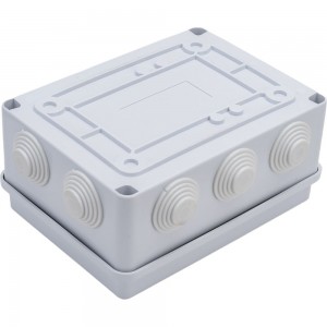 Разветвительная коробка STEKKER EBX30-03-65, 10 мембранных вводов, IP65, светло-серая 39555