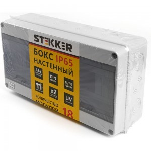 Настенный бокс STEKKER EBX50-1/18-65 18 модулей, пластик, IP65 39193