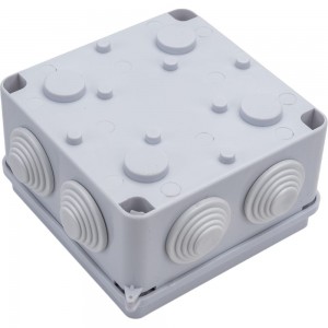 Разветвительная коробка STEKKER EBX30-02-65, 7 мембранных вводов, IP65, светло-серая 39554
