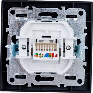 1-местная компьютерная розетка STEKKER PST00-9007-03, RJ-45, черный 39475