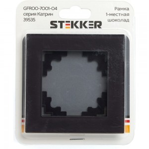 1-местная рамка STEKKER серия Катрин, GFR00-7001-04, шоколад 39535