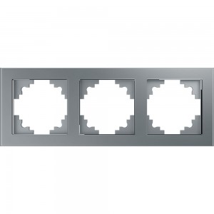 Горизонтальная 3-местная рамка STEKKER серия Катрин, GFR00-7003-03, серебро 39533
