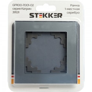 1-местная рамка STEKKER серия Катрин, GFR00-7001-03, серебро 39531