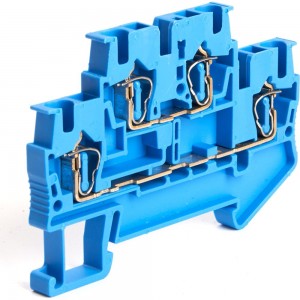Самозажимной зажим STEKKER 4-проводной проходной 2 уровня ЗНИ - 2,5, JXB ST 2,5, синий LD555-2-25 39973