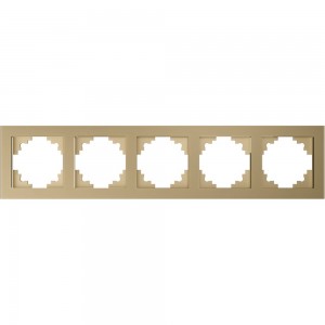 Горизонтальная 5-местная рамка STEKKER GFR00-7005-08, серия Катрин, золото 49040