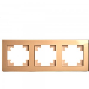 Горизонтальная 3-местная рамка STEKKER GFR00-7003-08, серия Катрин, золото 49036
