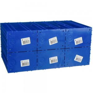 Пластиковый короб СТЕЛЛА-ТЕХНИК 140x250x100 мм, комплект 6 штук C-2-К6-синий-белый