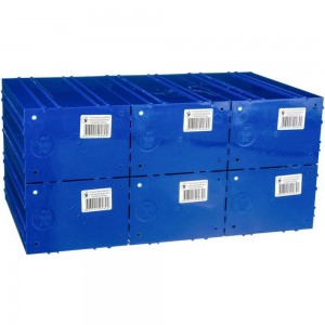 Пластиковый короб СТЕЛЛА-ТЕХНИК 140x250x100 мм, комплект 6 штук C-2-К6-синий-прозрачный