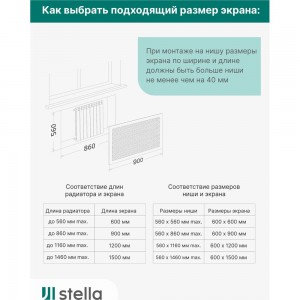 Экран на батарею отопления STELLA ЦБ-00002235 